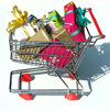Shopping trolley with presents